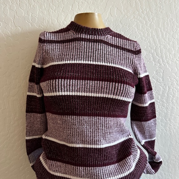 Alexander Wang Striped Burgundy and White Women's Sweater